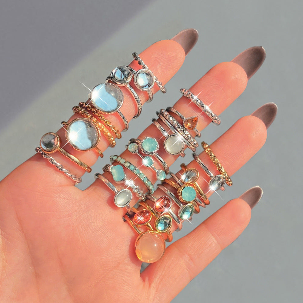 Women's Retro Turquoise Gemstone For Minority Light Ring