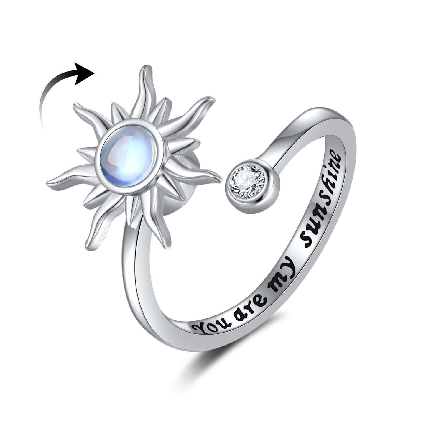 Micro Beads Spinning Female Creative Anxiety Ring