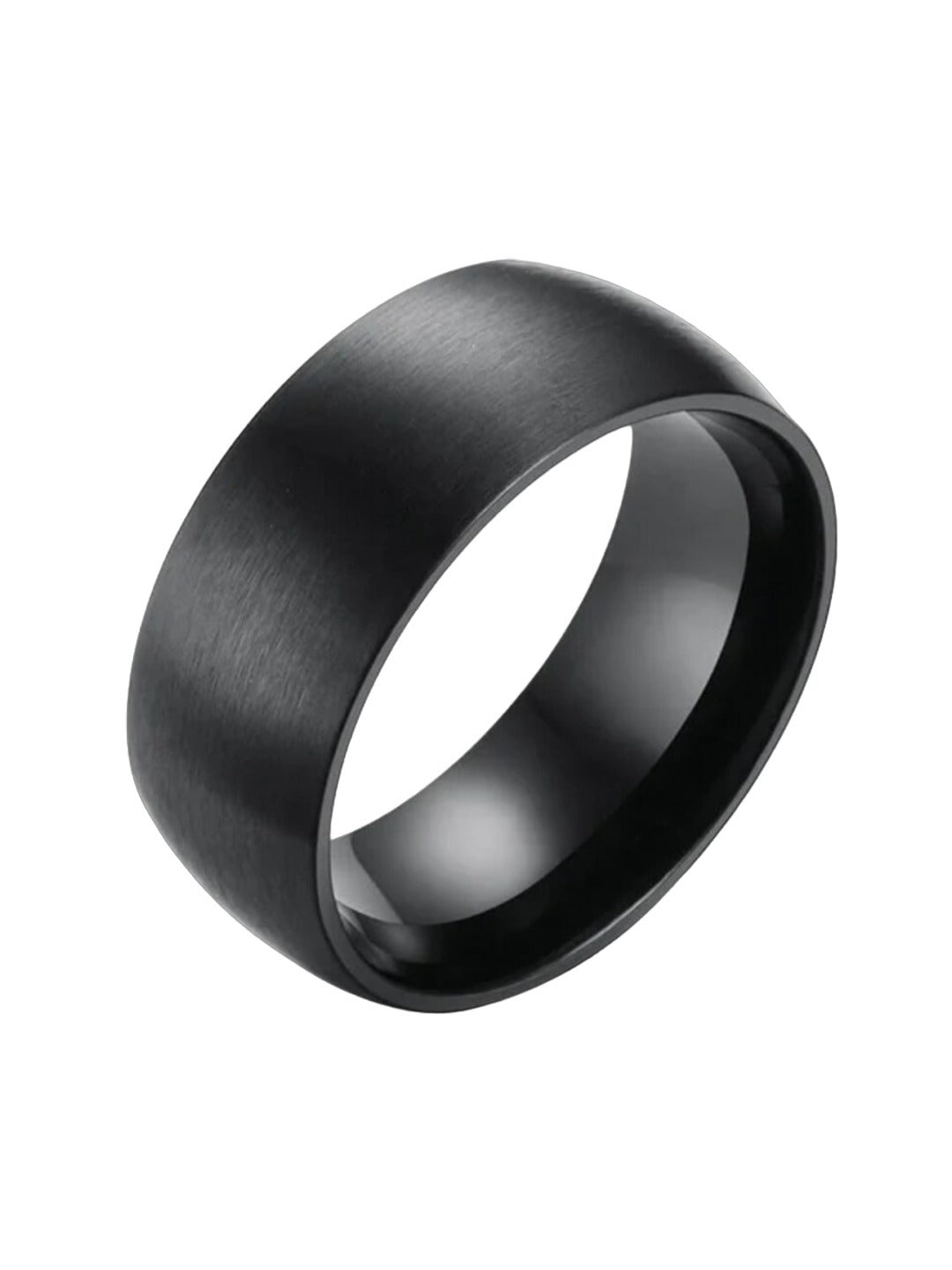 Men's Arc Matte Brushed Titanium Steel Wedding Xi Rings