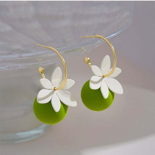 Unique Design Fruit Green Ball Eardrops Summer Little Fresh Earrings