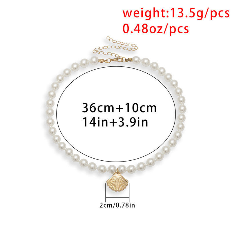 Fashion Shell Single-layer Gold Scallop Neck Necklace