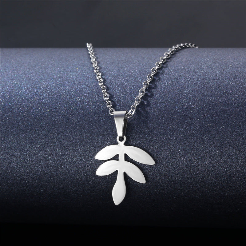Stainless Steel Cut Hollow Geometry Tag Necklace