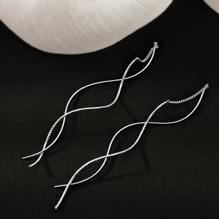 Women's Style Sier Wavy Fashionable Temperamental Face Rings