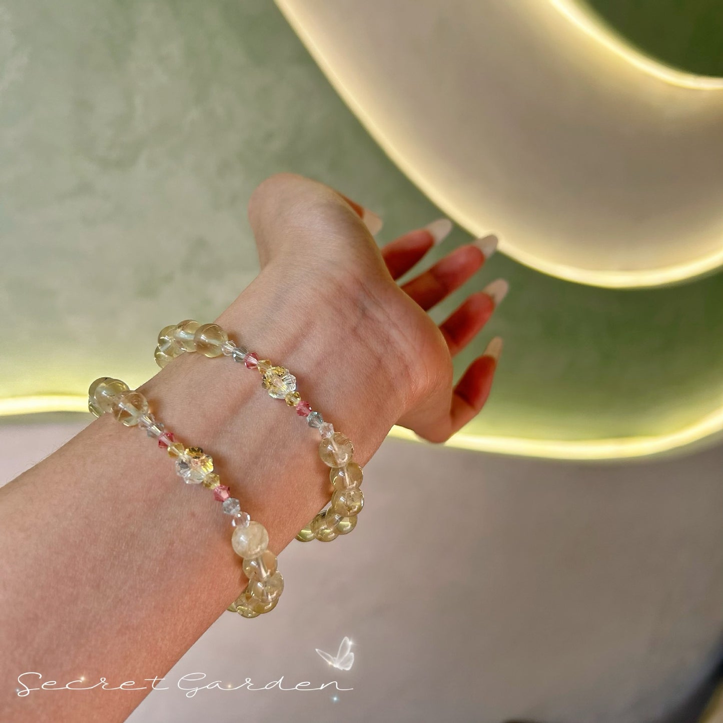 Pink Crystal Polo Cute Refreshing Design Girlfriends Bracelet