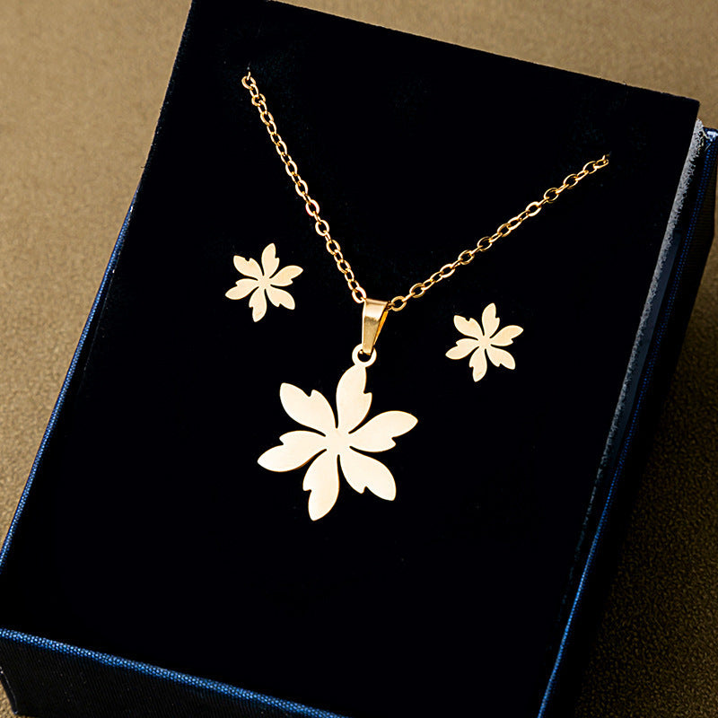 Stainless Steel Design Fashion Suit Metal Style Geometric Heart Necklaces