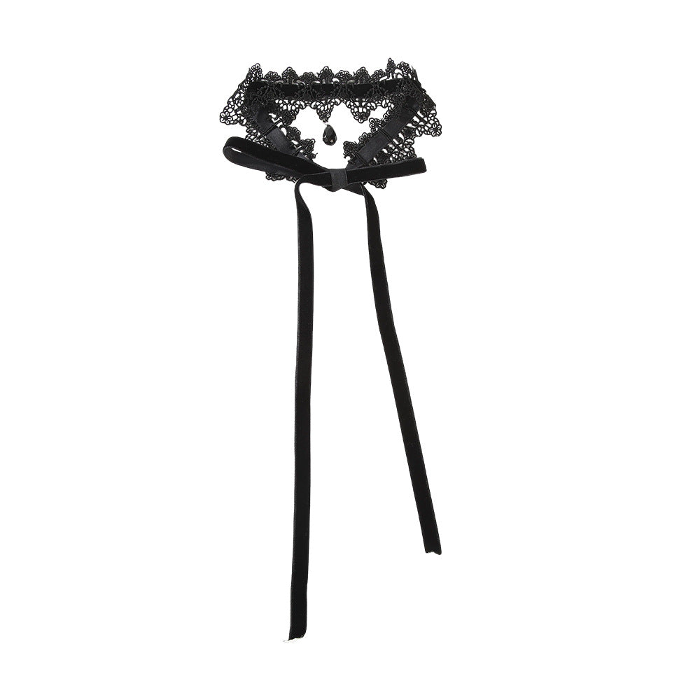Sweet Lace Bow Dark Series Cool Hot Clavicle Chain Collar