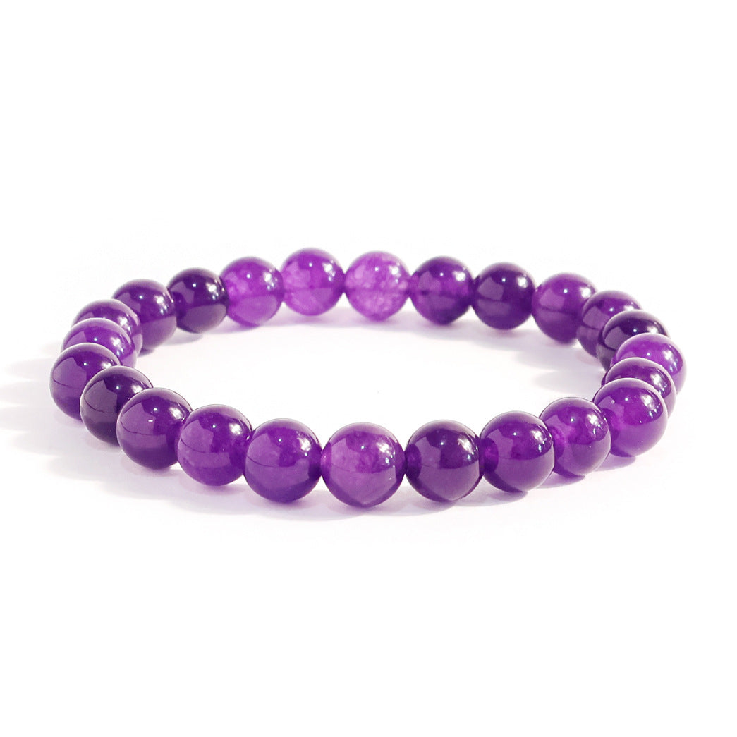 Natural Stone Beaded Stretch Agate Round Beads Turquoise Pink Bracelet