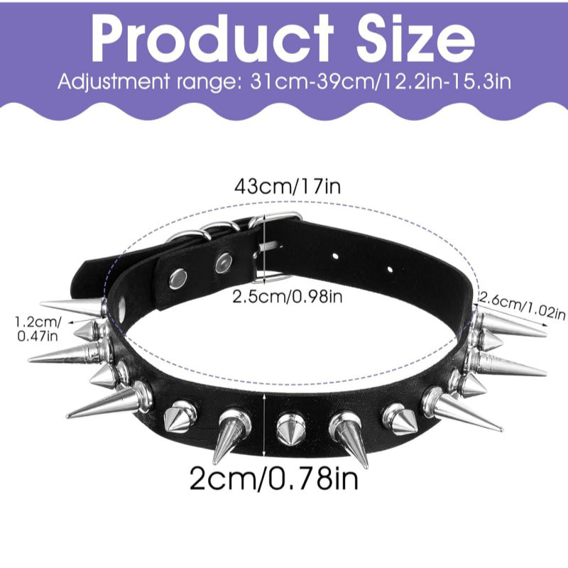 Exaggerated Punk Rock Leather Neckband Couple Collar
