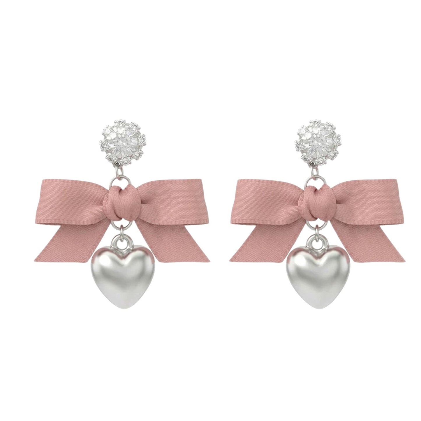 Women's Sweet Pink Bow Unique Light Luxury Sense Minority Stud Earrings