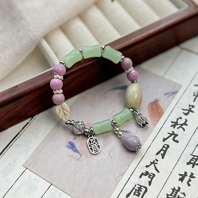 Ceramic National Style Bamboo Joint Couple Love Bracelets