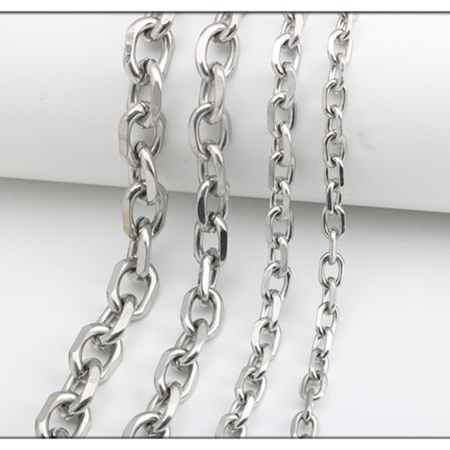 Steel Port Cross Chain Buckle Titanium Large Number Angle O-shaped Necklace