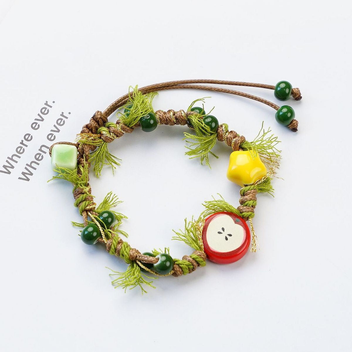 Safe Christmas Ceramic Apple Paradise Couple Bracelets