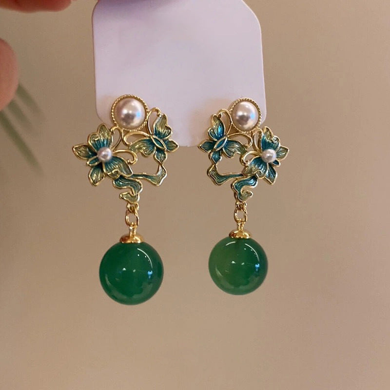 National Style Sweet Flower Entry Lux Elegant Tassel Ear Hook