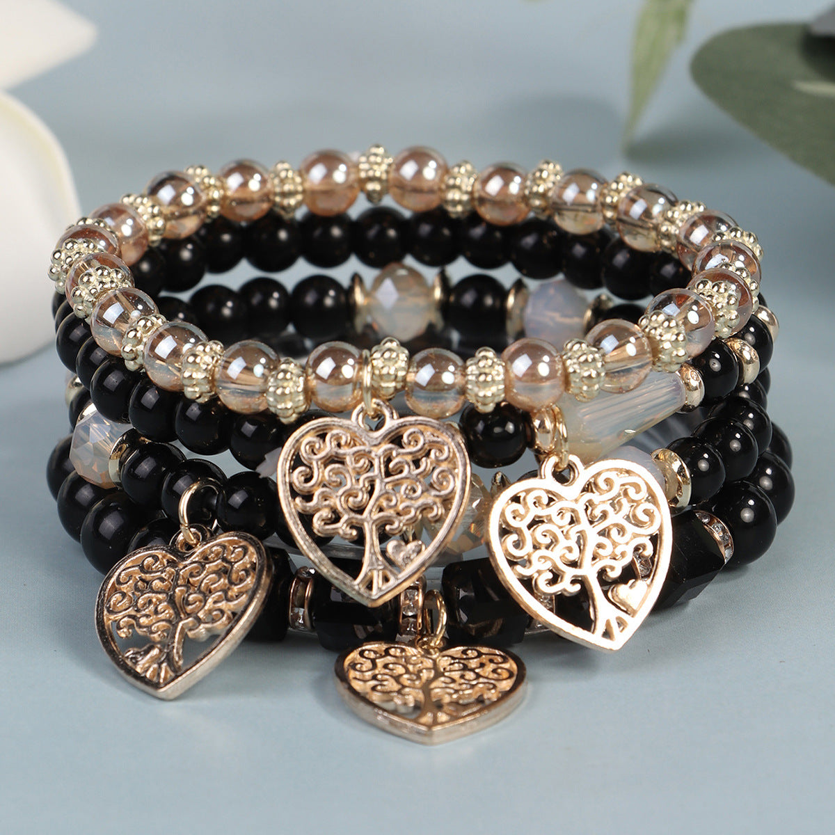 Bohemian Style Crystal Love Tree Of Life Creative Bracelet