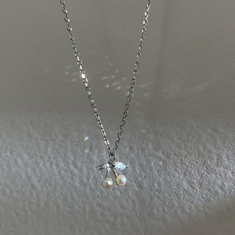 Sparking Zirconium Light Luxury Minority Design Sweet Graceful Bow Necklaces