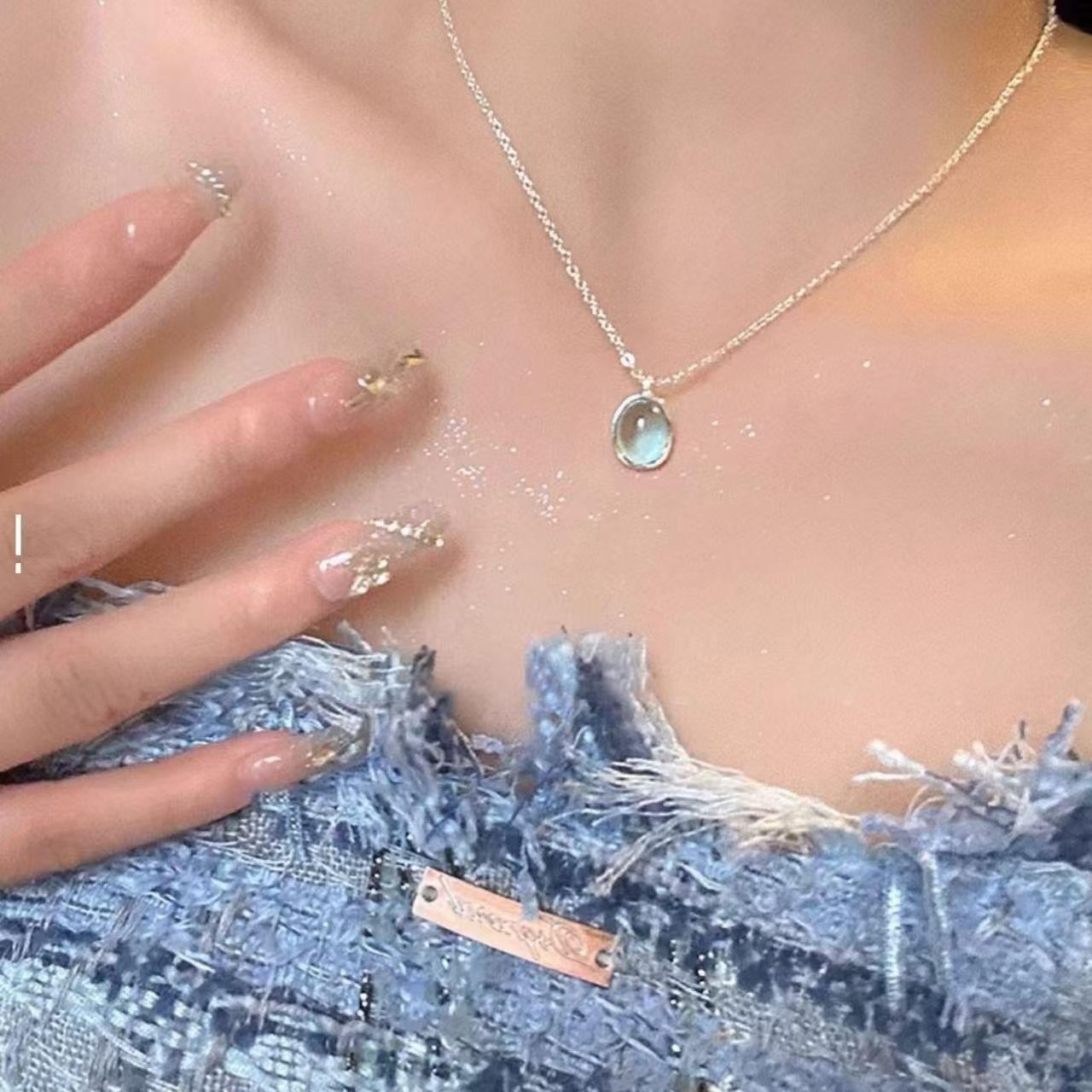 Niche Temperament Designed Moonstone Light Luxury Simplicity Necklace