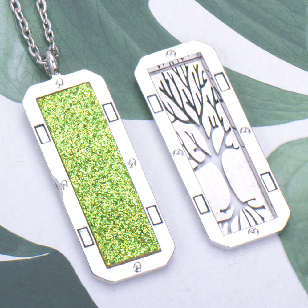 Stainless Steel Rectangular Essential Oil Open Long Necklaces