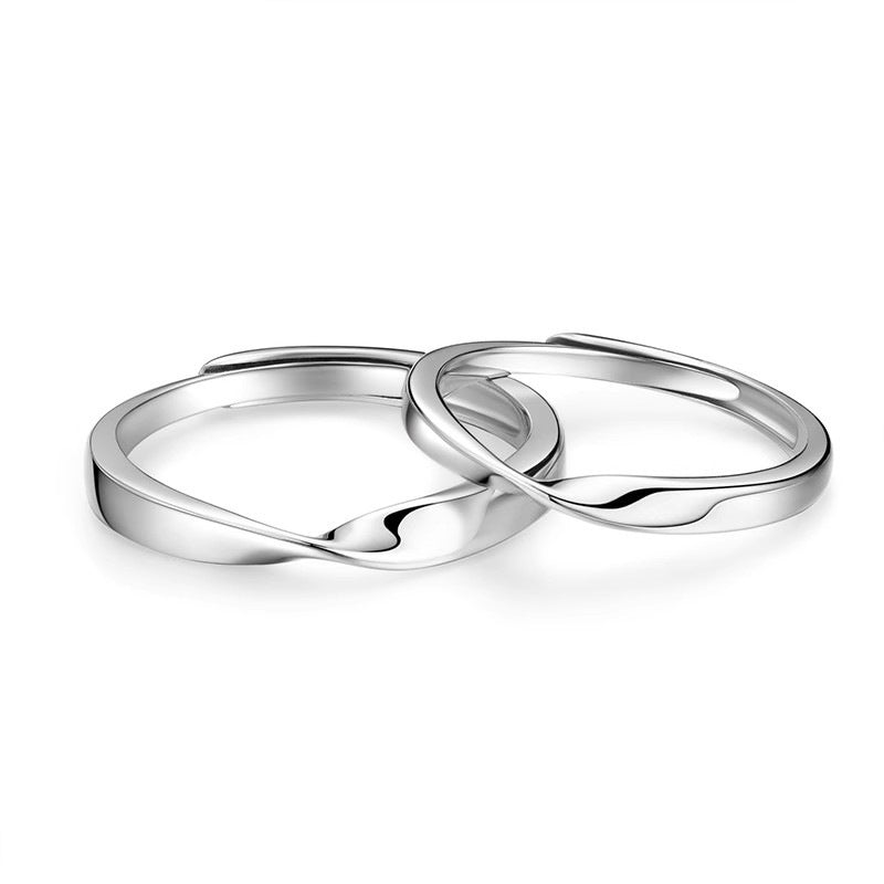 Sier Mobius Female Niche High Sense Open Couple Pairs Ring