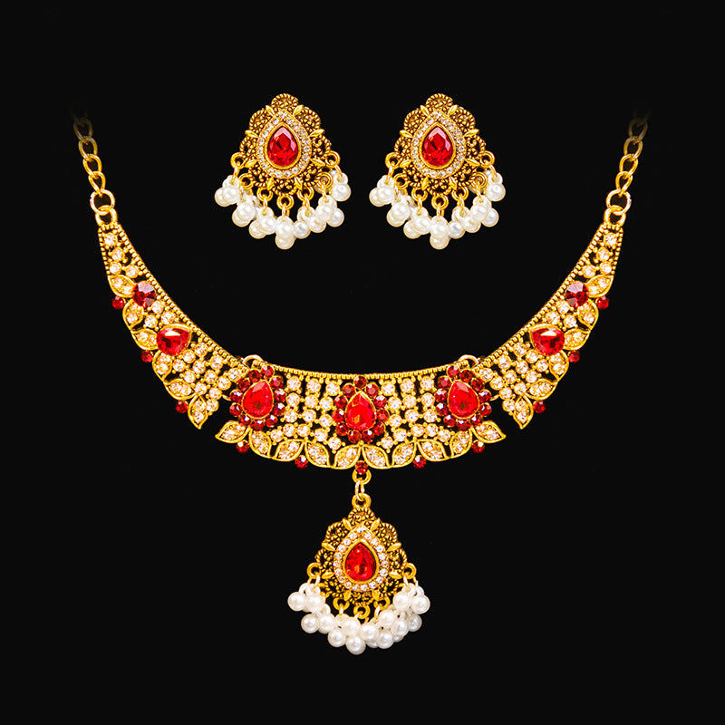 Women's Suite Retro Court French Pearl Water Jewelry Set