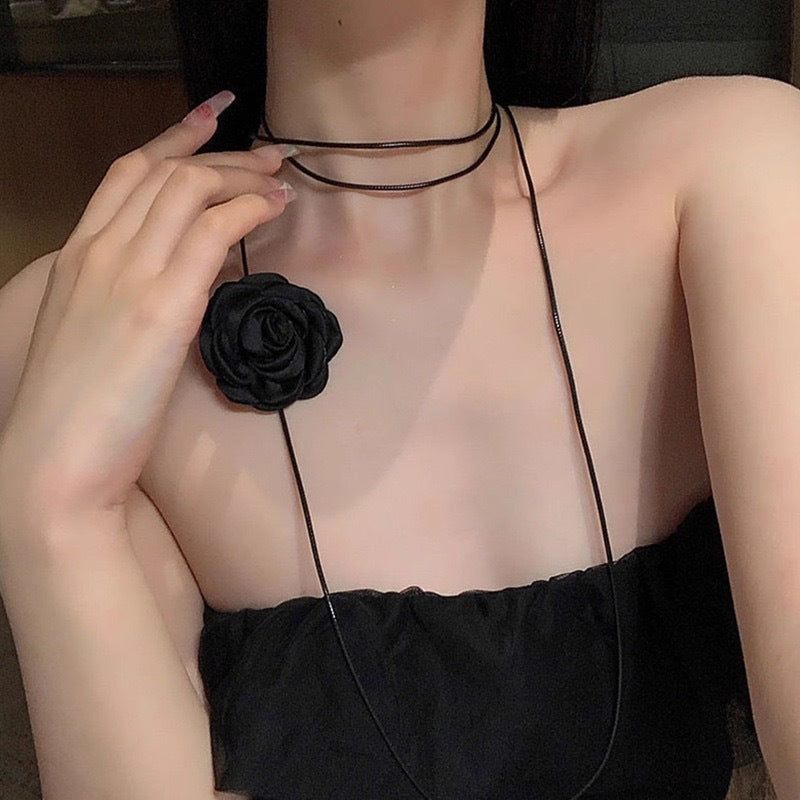 Camellia Female Lolita Dark Clavicle Chain Necklaces