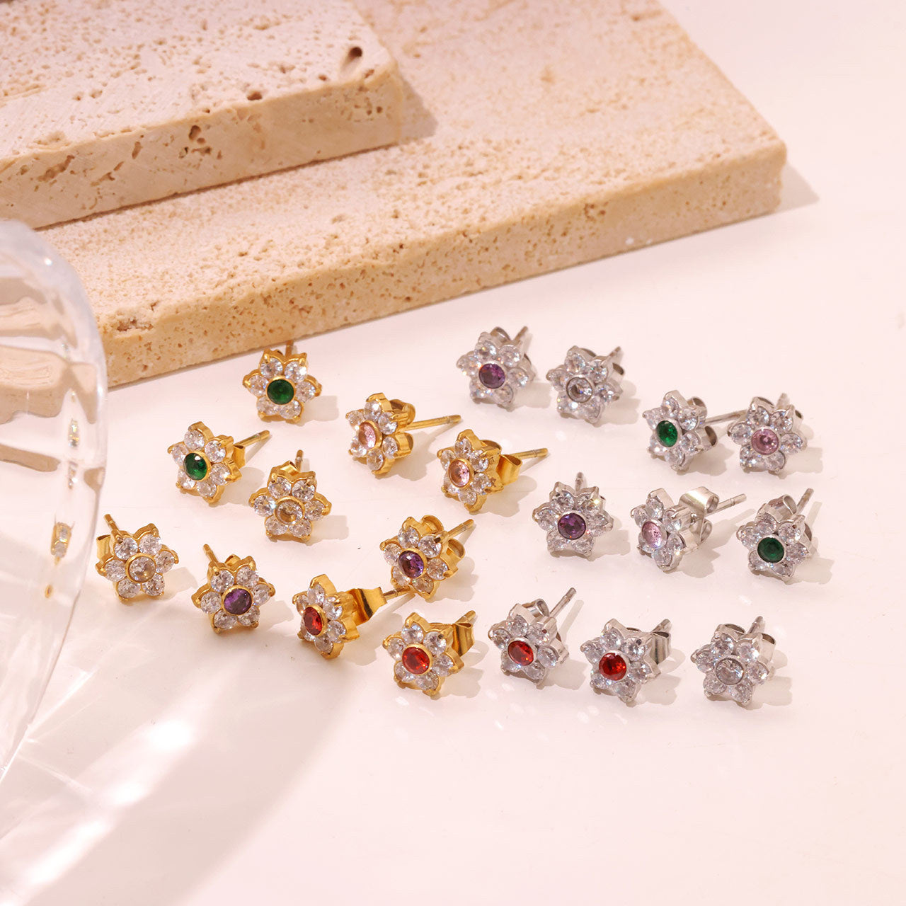 Inlaid Full-jeweled Female Design Senior Elegant Stud Earrings