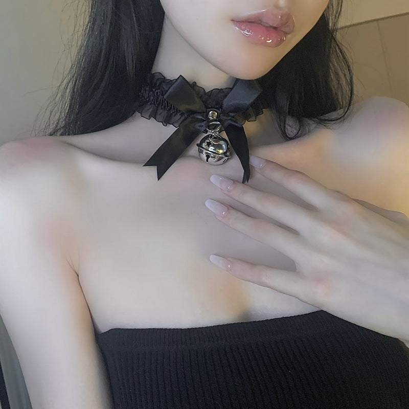 Lace Little Bell Shape Female Neckband Sexy Cat Ear Halter Necklaces