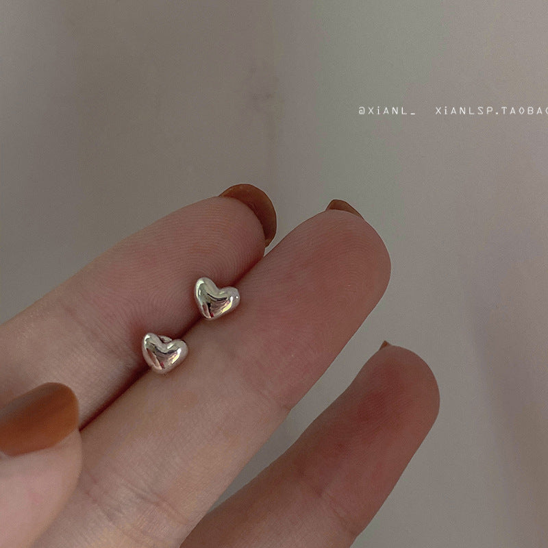 Women's Small Ear Lobe Suitable Mini Bone Sier Plated Stud Earrings