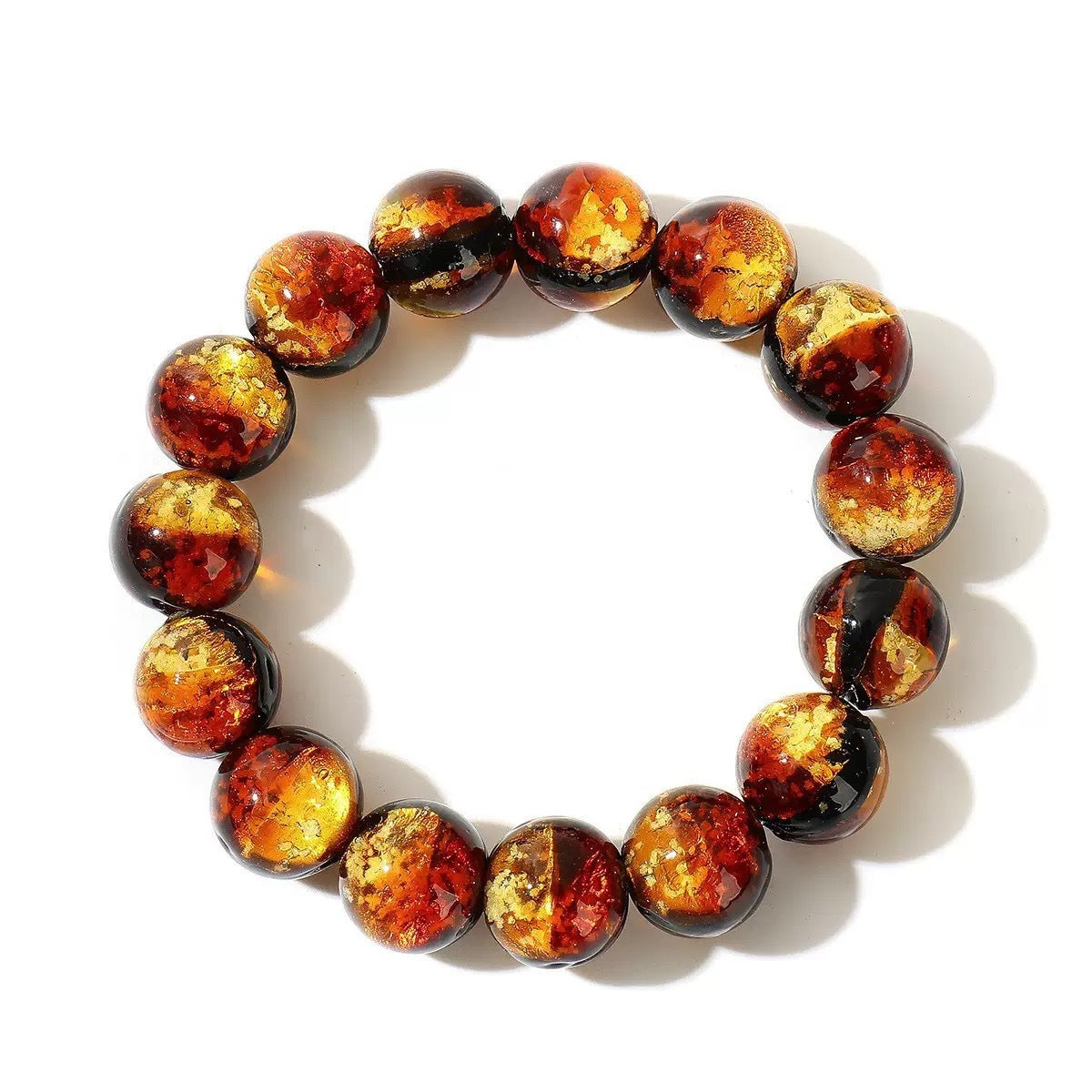 Women's & Men's Double-sided Glaze Luminous Sier Platinum Buddha Bracelet