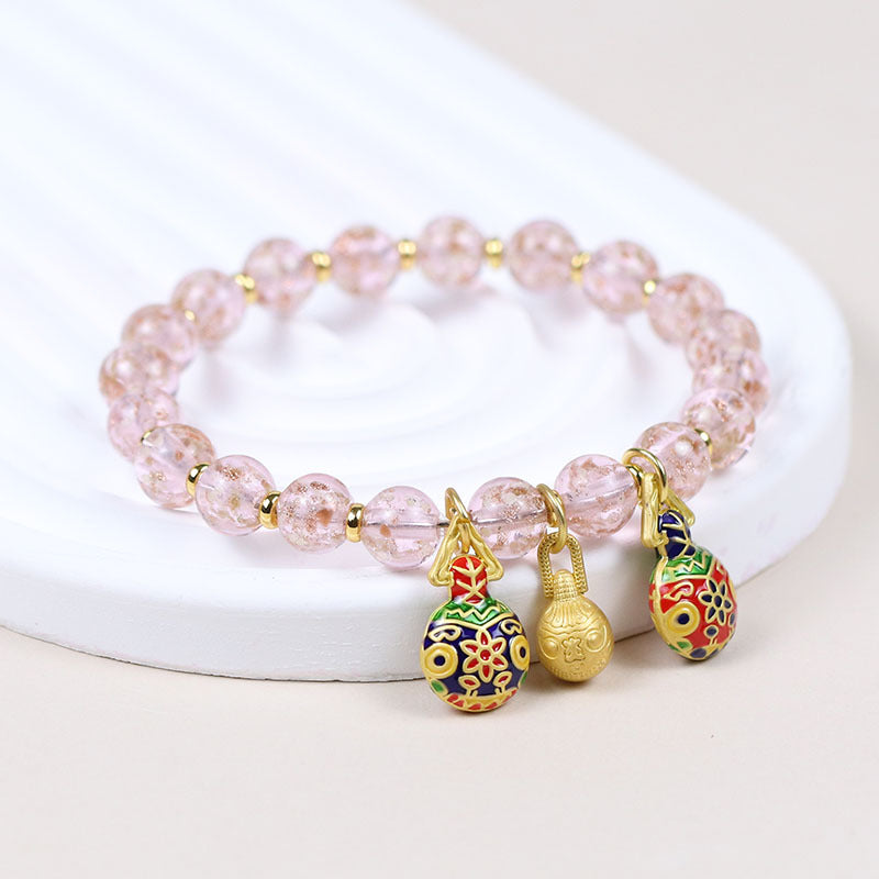 Female Fragrant Gray Colored Glaze Chinese Style Bracelet
