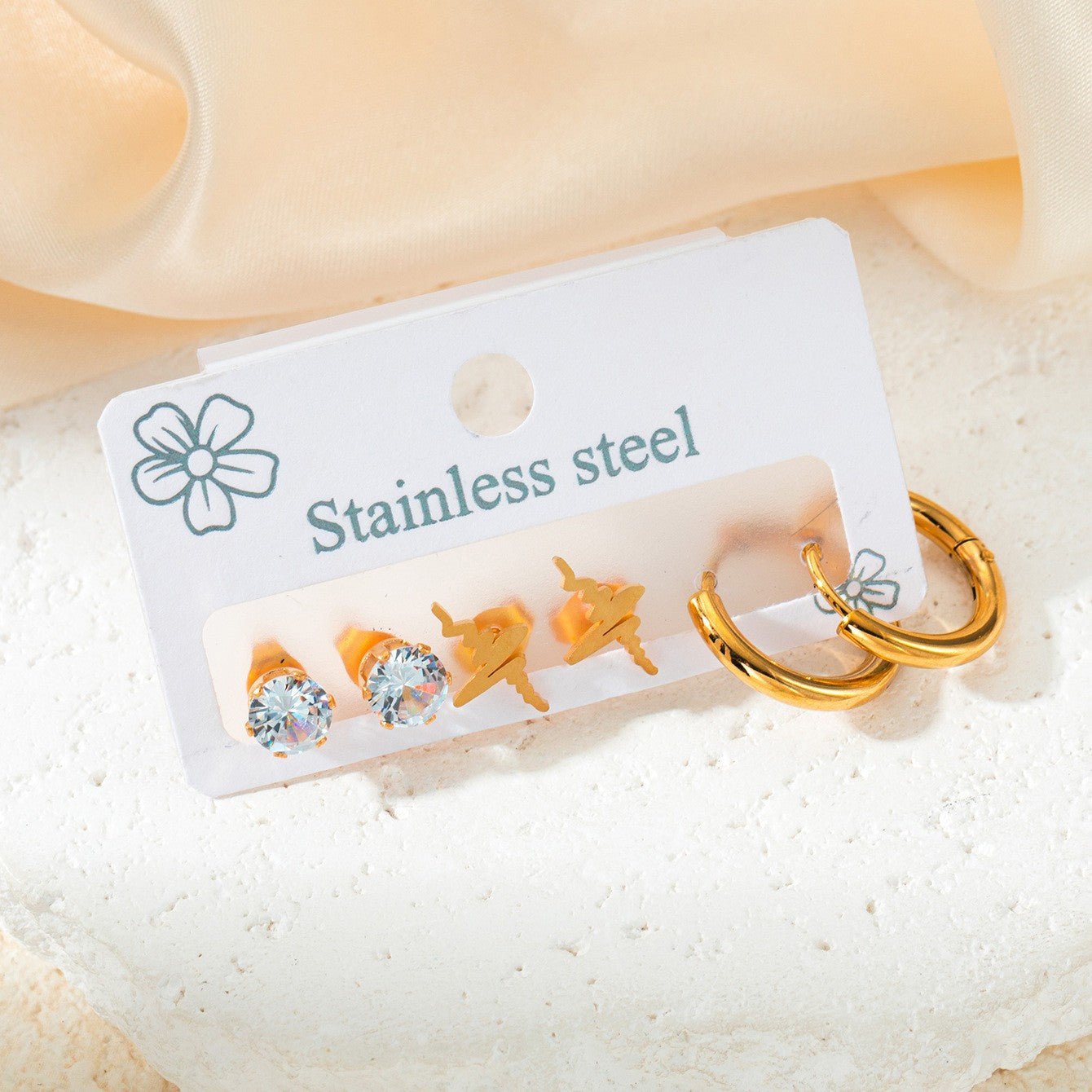 Titanium Steel Ear Exquisite Small Gold-plated Earrings