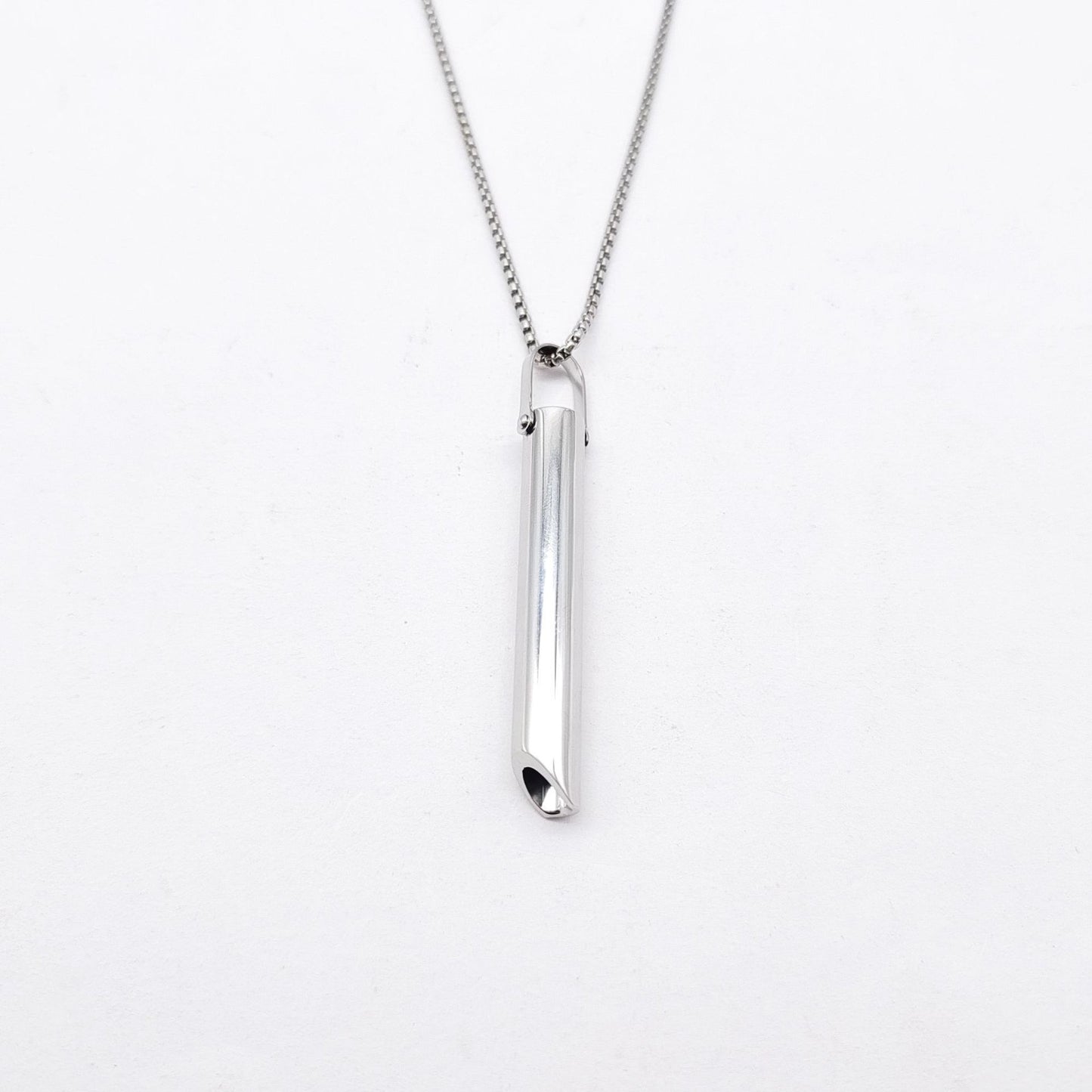 Steel Decompression Whistle Meditation Adjust Breathing Necklaces