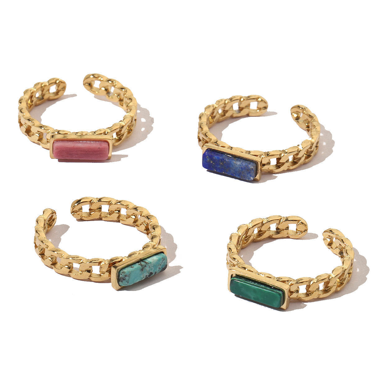Counter Titanium Steel Blue Gold Natural Rings