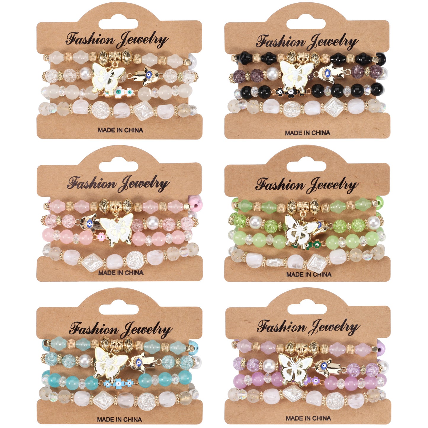 Spring Bohemian Butterfly Flower Palm Pattern Bracelets