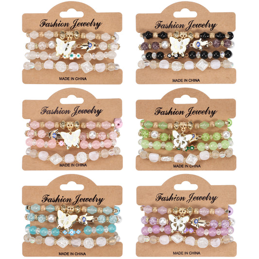 Spring Bohemian Butterfly Flower Palm Pattern Bracelets