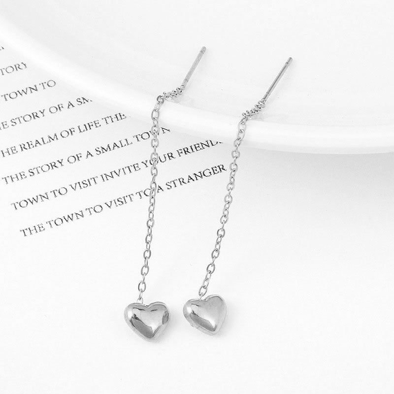 Women's Heart Shape Earline Elegant Titanium Steel Earrings