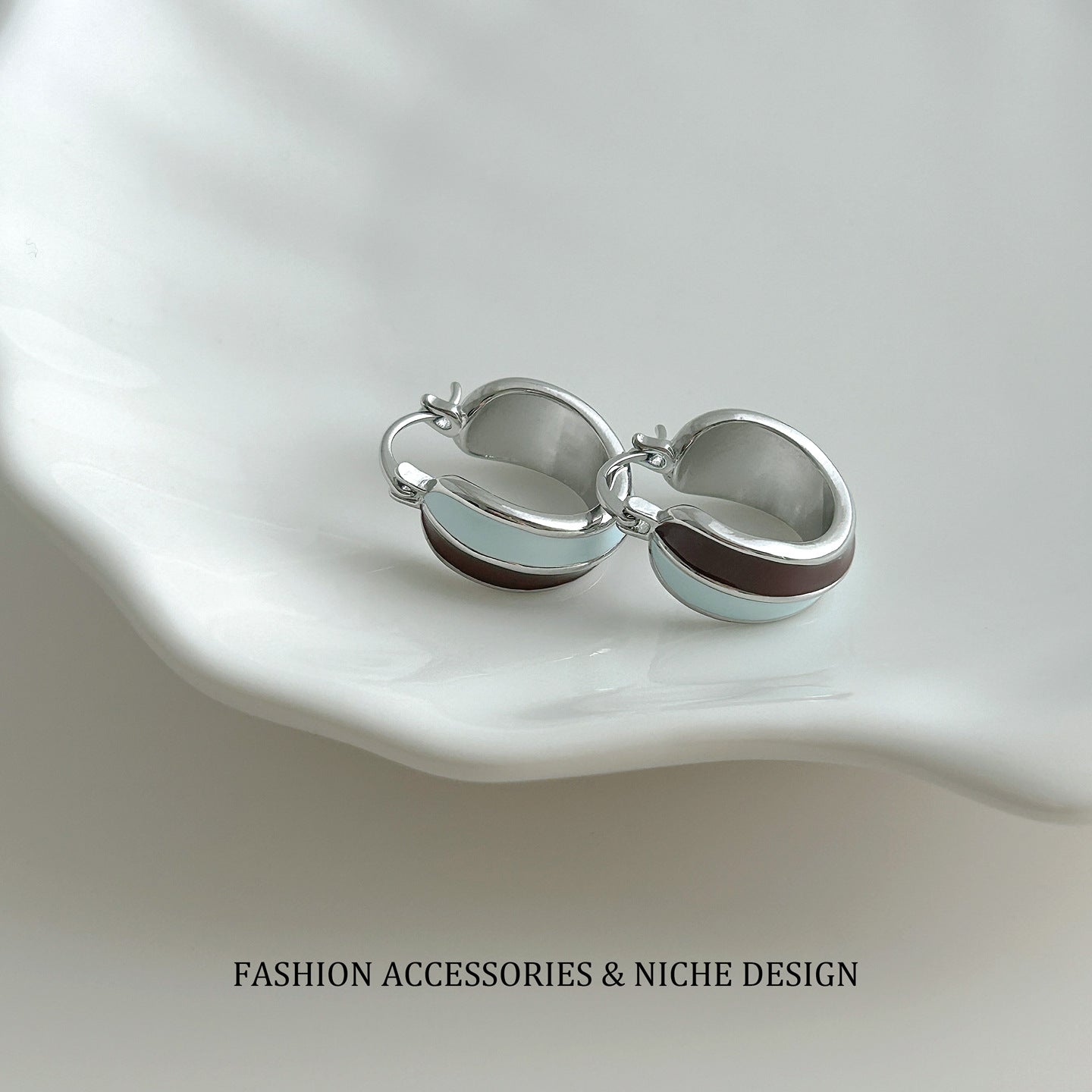 Fashion Cool Contrast Color Drip Glazed Stud Earrings