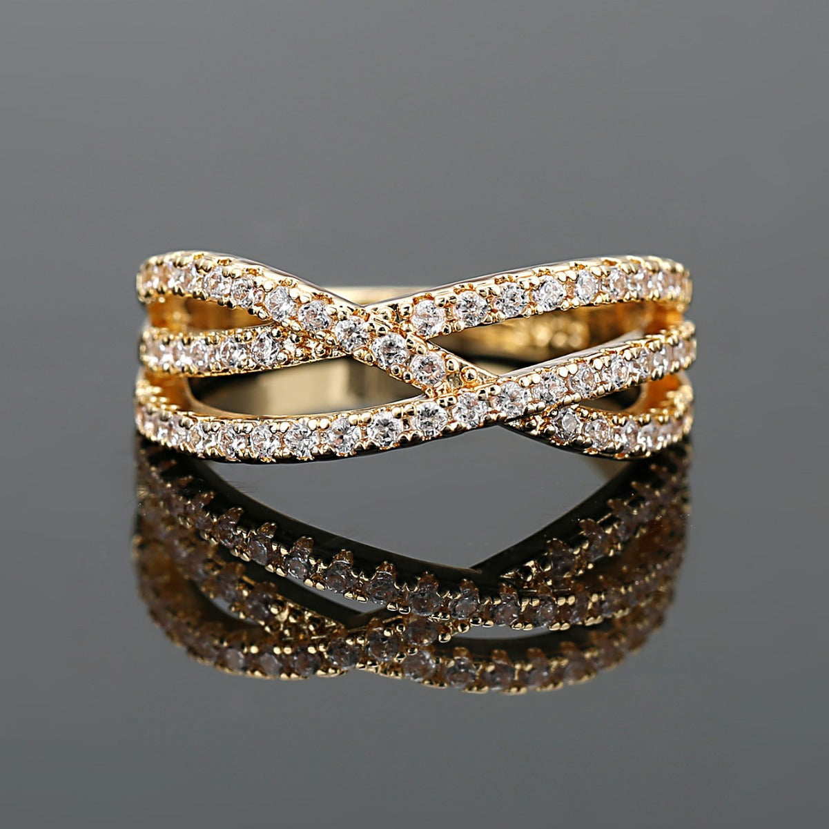 Crisscross Spiral Advanced Sense Temperament Design Ring