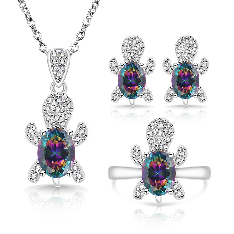 Live Broadcast Fashion Turtle Colored Gems Necklaces