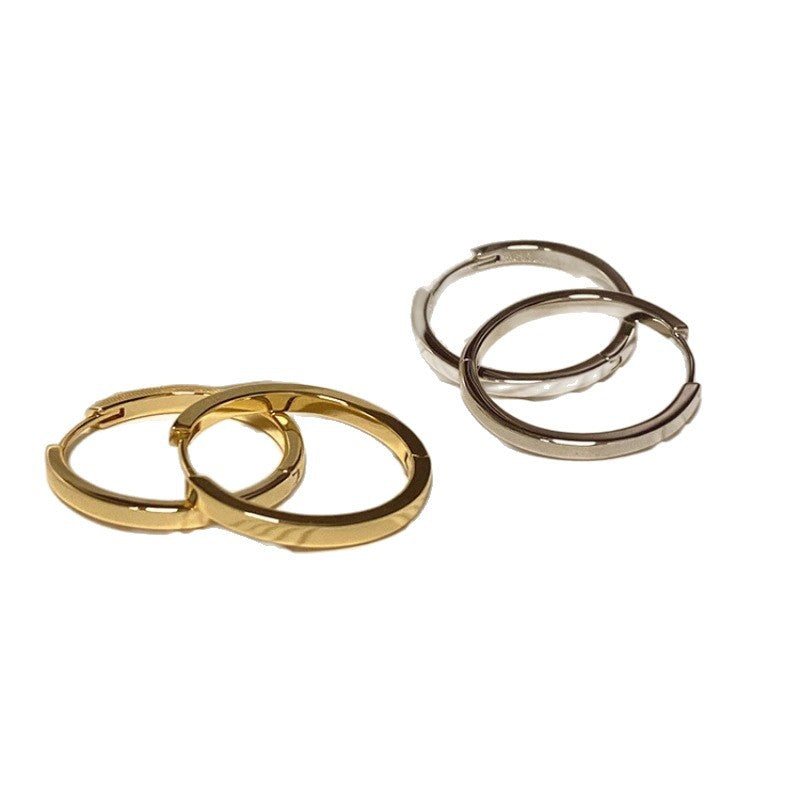 Women's French Style Hoop Design Simple Earclip Stud Earrings