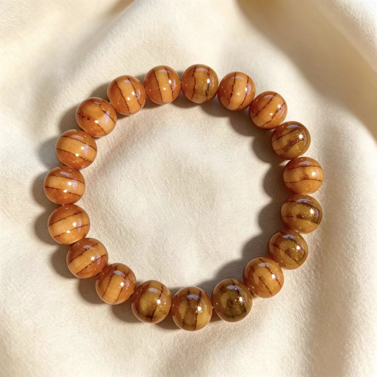 Women's & Men's Rainbow Color Glazed Single Circle Glass Simple Live Streaming Drainage Bracelet
