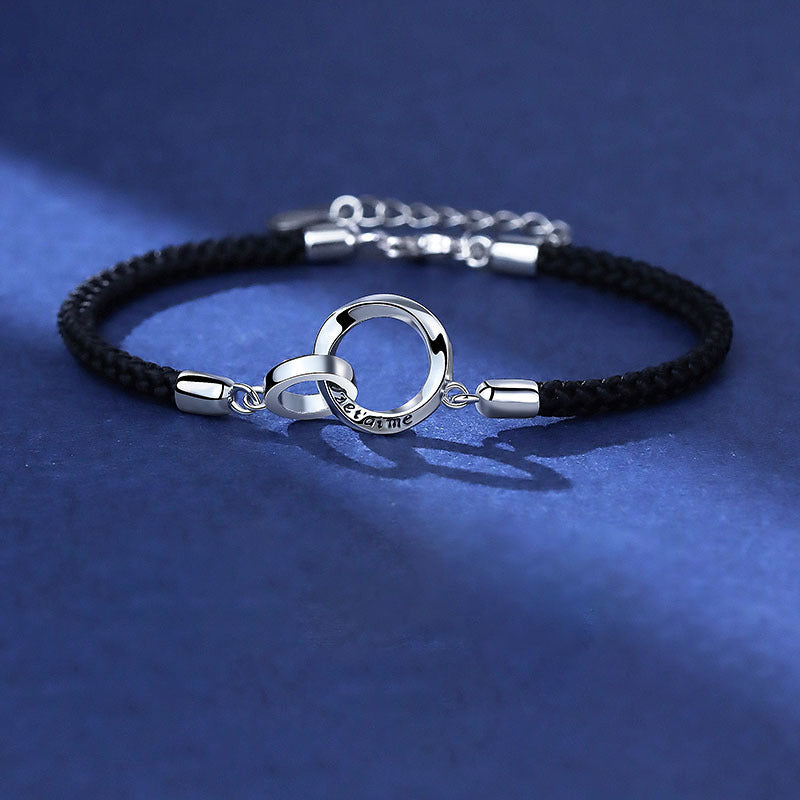 Mobius Korean Style Double Couple Light Luxury Simplicity Woven Hand Bracelet
