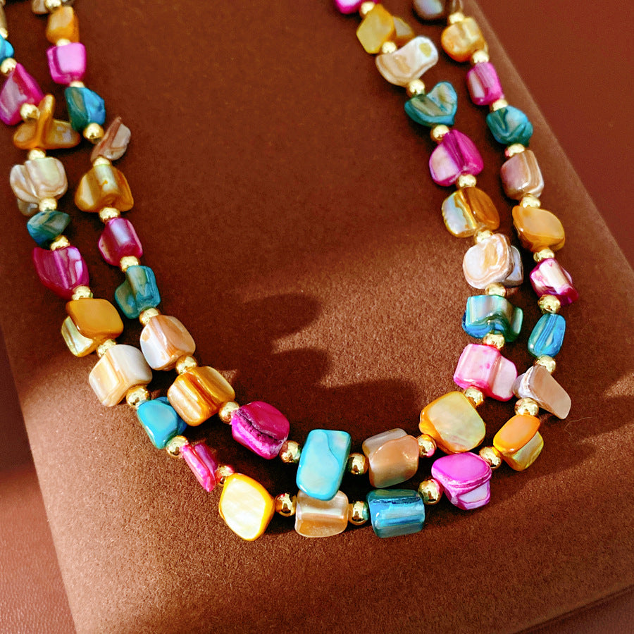 Irregular Double Shell Vintage Bohemian Personality Fashion Niche Necklace