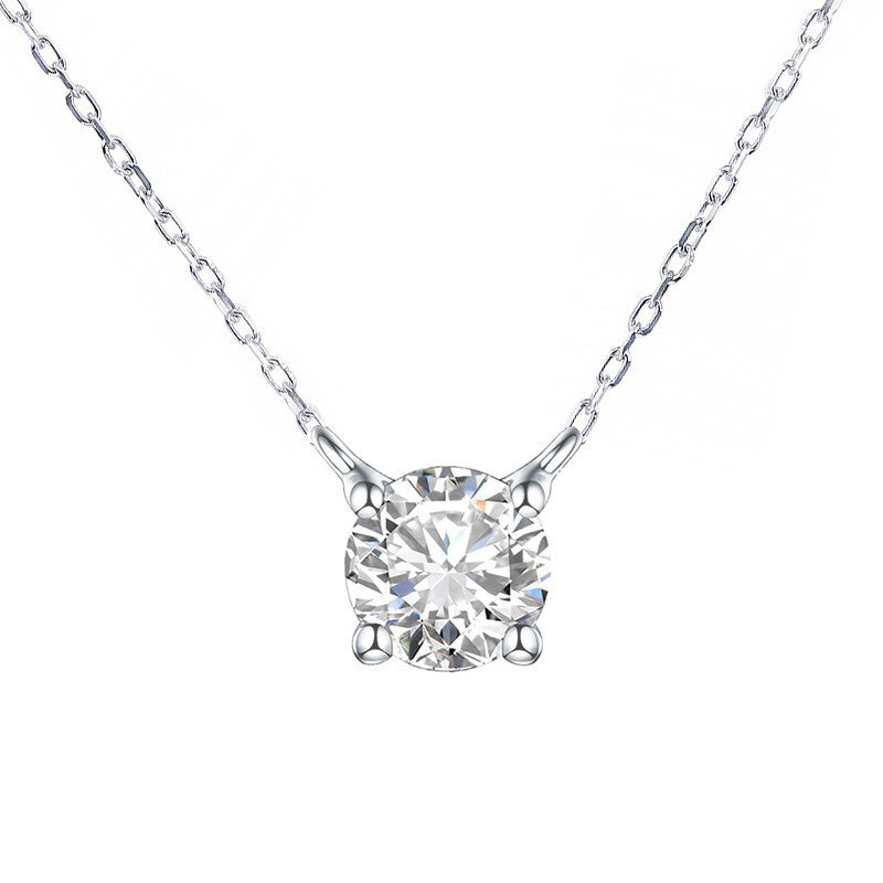 Women's Sterling Sier Rhinestone Minimalist Design Niche Necklaces