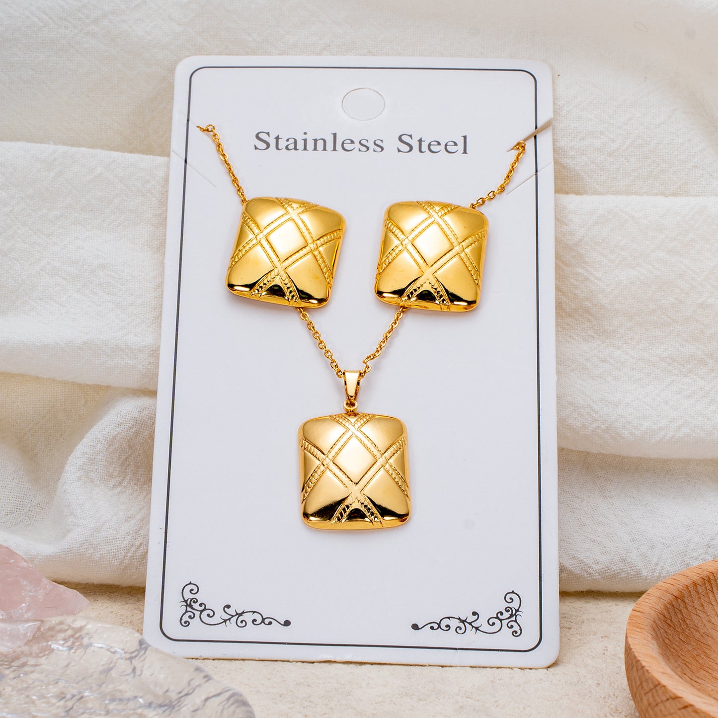 Fashion Personality Stainless Steel Light Luxury Jewelry Set