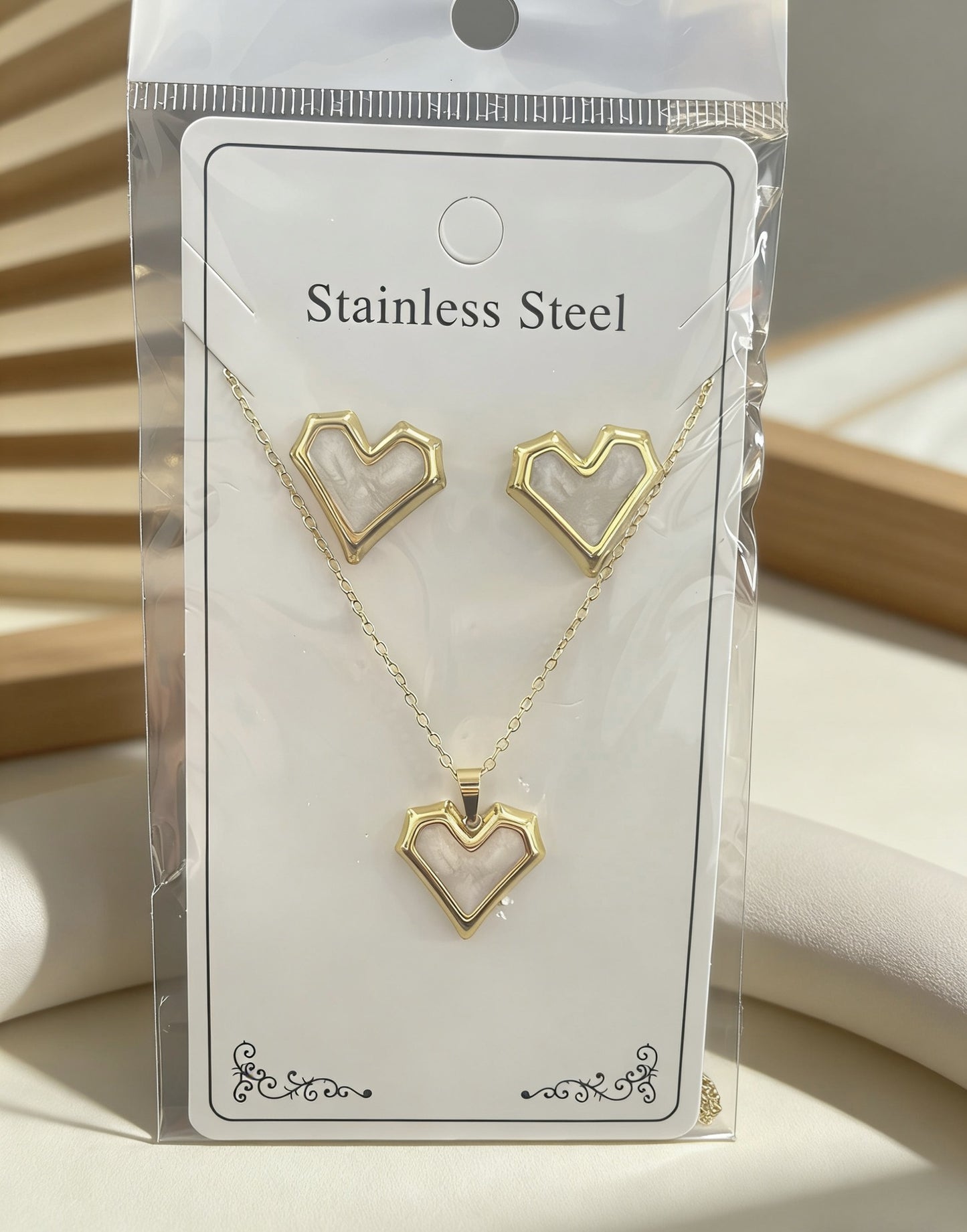 Flower Water Drops Glaze Personality Stainless Jewelry Set