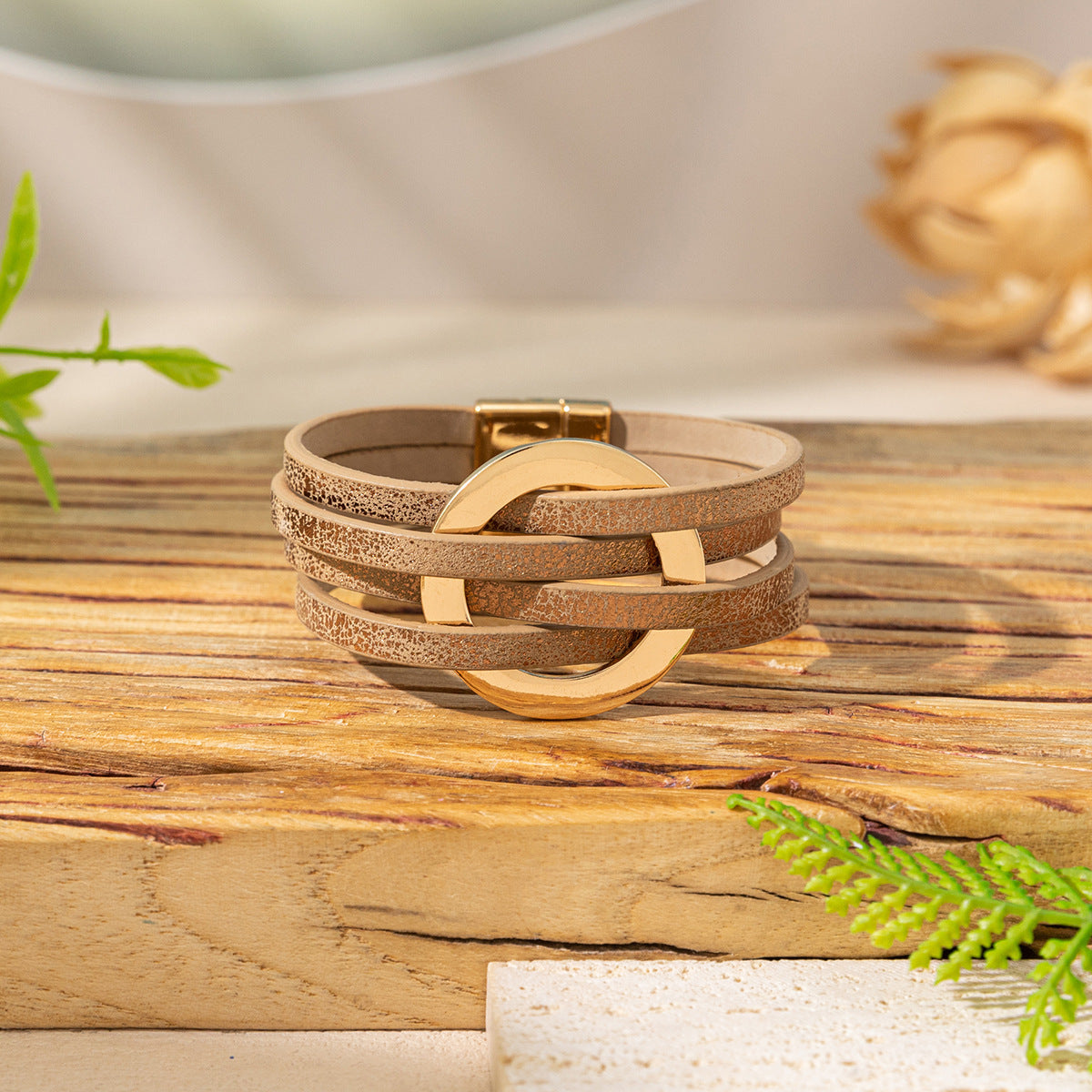 Twin Sense Leather Female Style Niche Design Bracelet