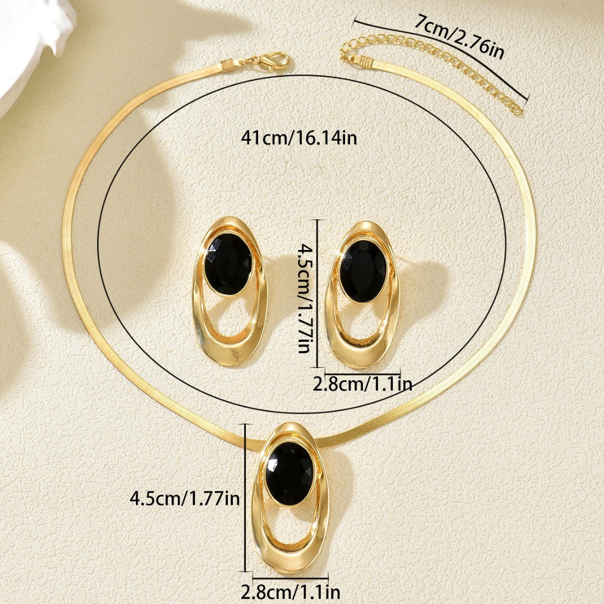Durable Women's Niche Glossy Design Long Jewelry Set