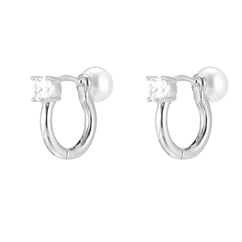 Women's Small Simple Sier Needle Ear Clip Rings