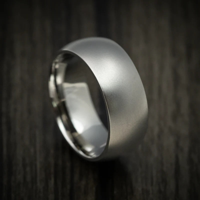 Men's Arc Matte Brushed Titanium Steel Wedding Xi Rings