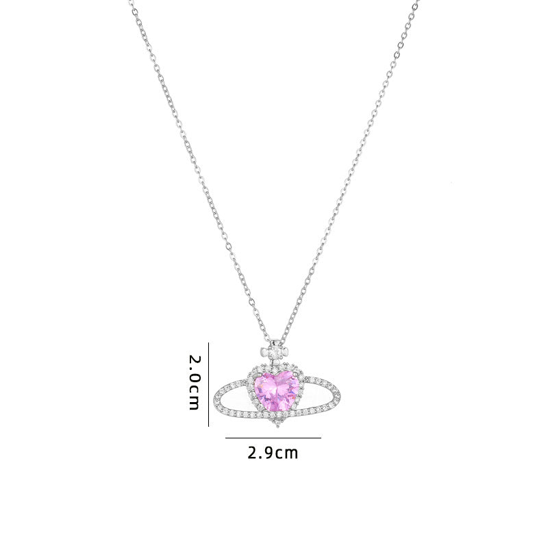 Design Personality Inlaid Zircon Love Accessories Necklaces